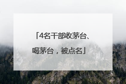4名干部收茅台、喝茅台，被点名