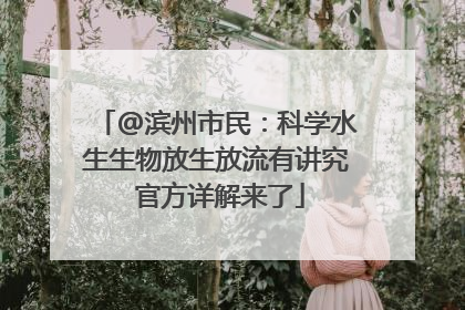 @滨州市民：科学水生生物放生放流有讲究 官方详解来了