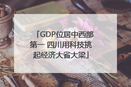 GDP位居中西部第一 四川用科技挑起经济大省大梁