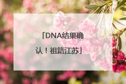 DNA结果确认！祖籍江苏