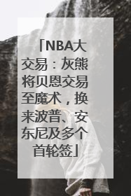 NBA大交易：灰熊将贝恩交易至魔术，换来波普、安东尼及多个首轮签
